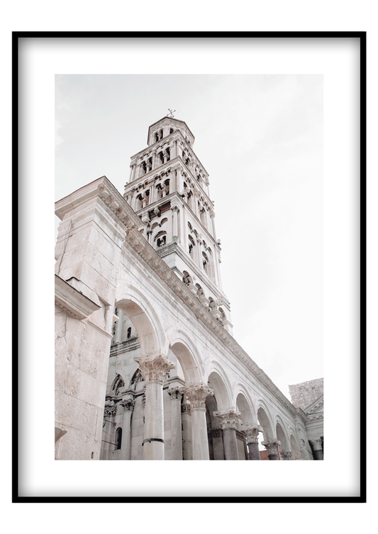 Fehér templomtorony - Vászonkép
